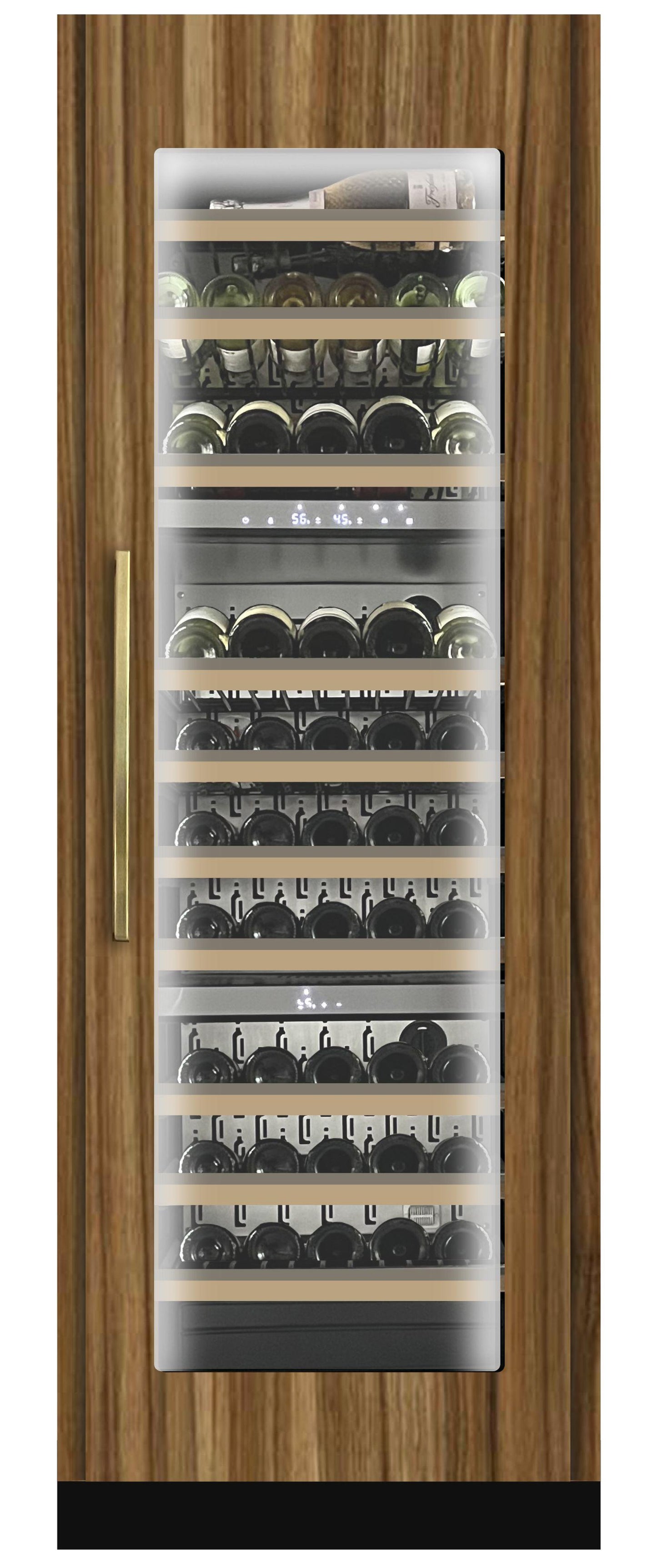 XO APPLIANCE XOU2470WTZGO Tall Built-in 3 Zone Wine Overlay Glass (fits 24in X 70in - 84in OP...