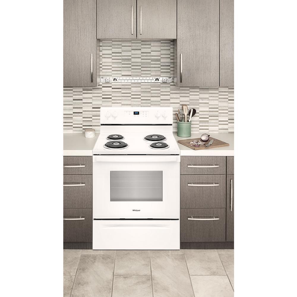 WHIRLPOOL WFC150M0JW 4.8 Cu. Ft. Whirlpool Electric Range With Keep Warm Setting