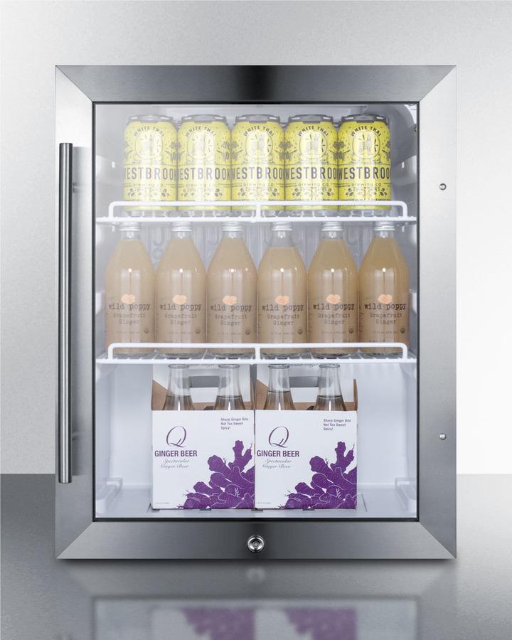 SUMMIT SCR314L Commercially Approved Countertop Beverage Cooler With Reversible GL...