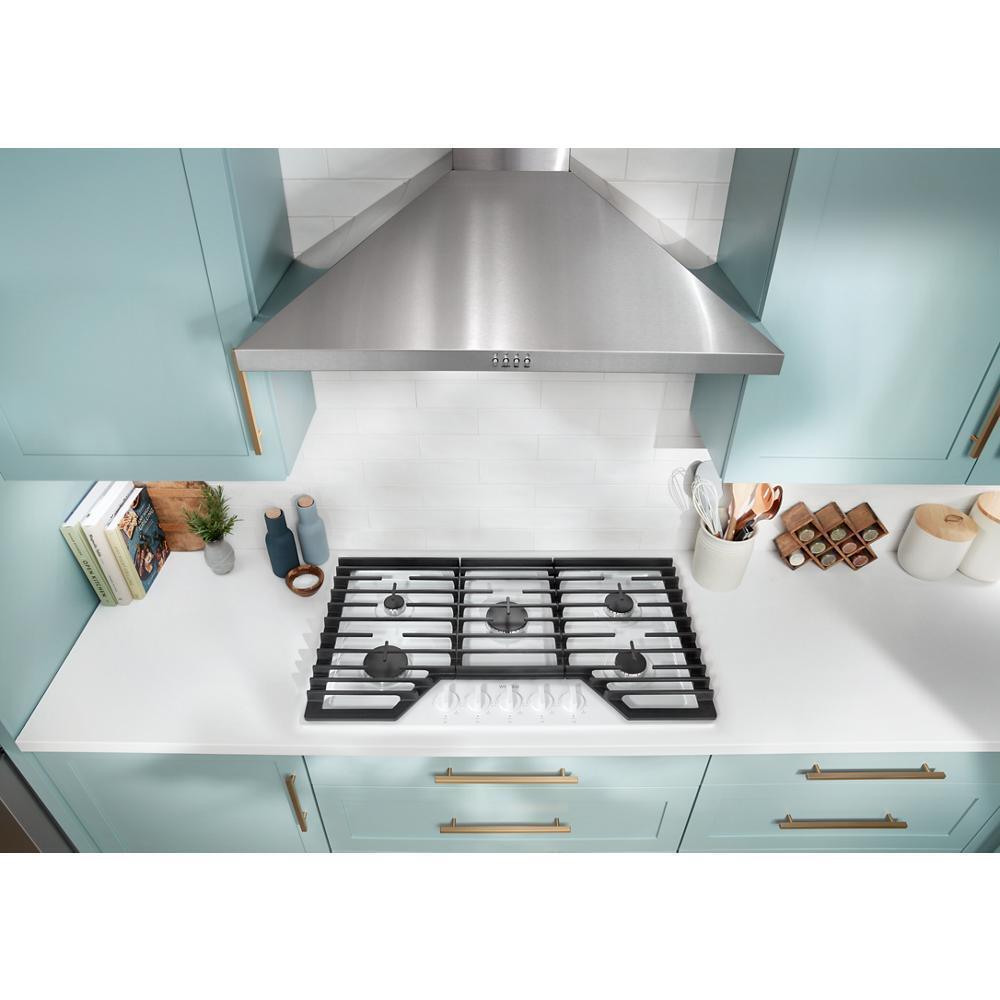 WHIRLPOOL WCGK5036PW 36-inch Gas Cooktop With Ez-2-lift Hinged Cast-iron Grates