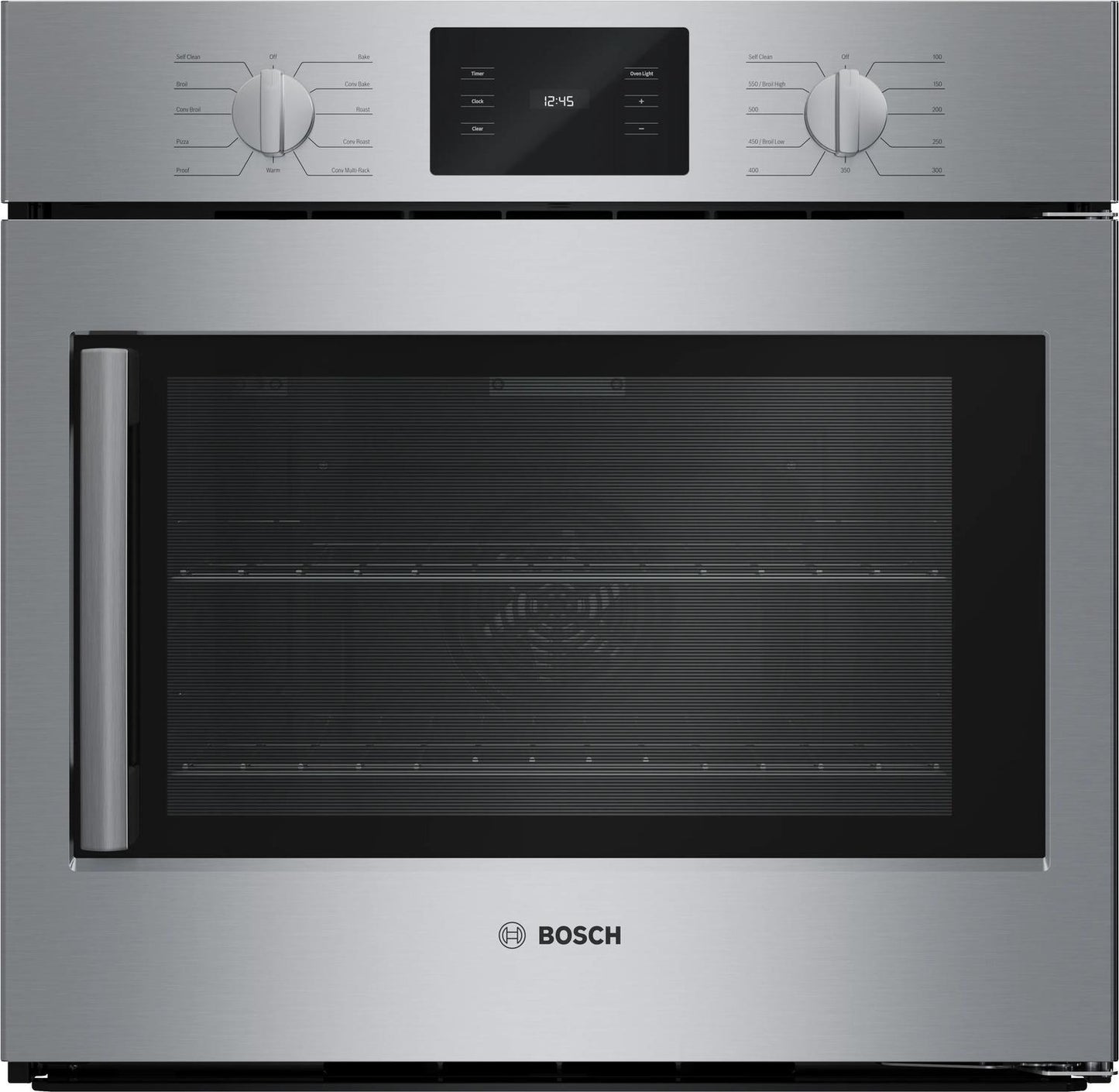 BOSCH HBL5455RUC 500 Series Single Wall Oven 30"" Right Sideopening Door, Stainless S...