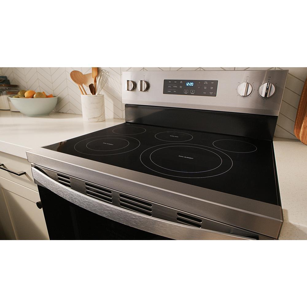WHIRLPOOL WFES5030RS 30-inch Electric Range With Air Fry and Air Baking, Self Cleaning, ...