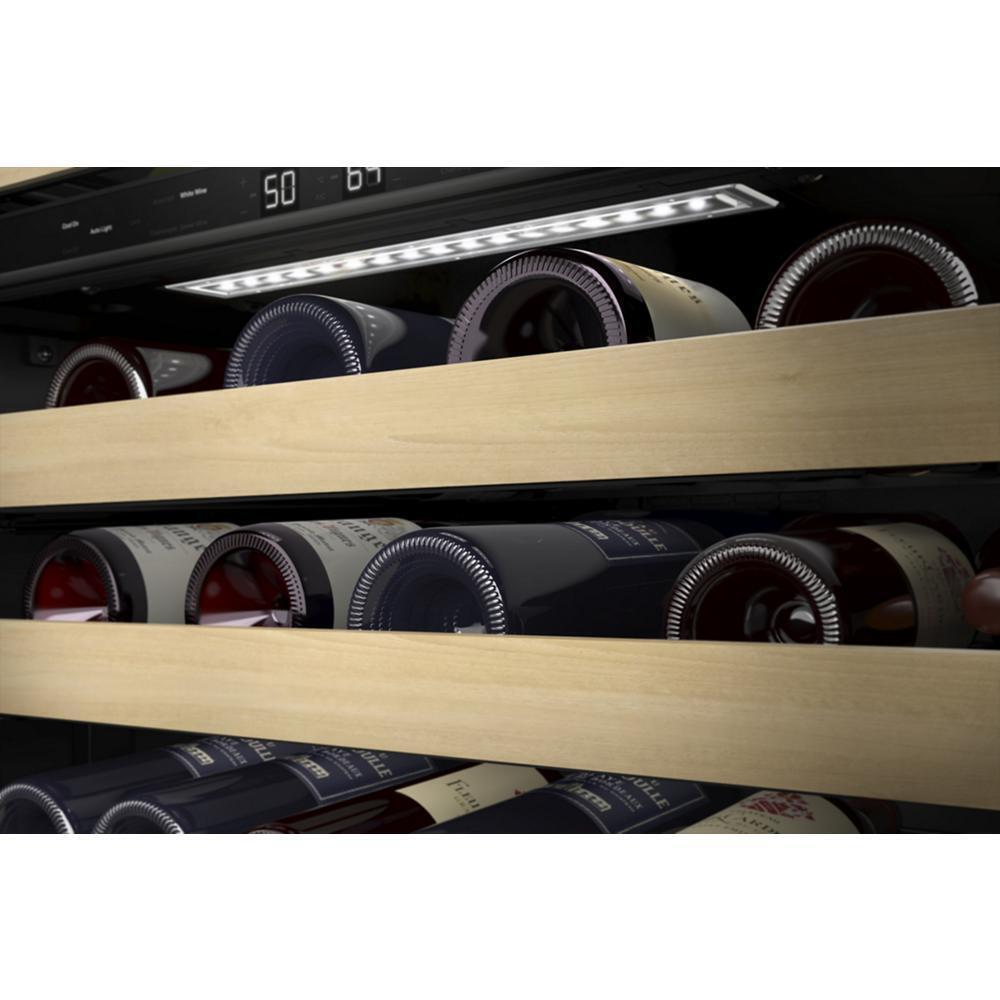 KITCHENAID KUWR214KSB 24"" Undercounter Wine Cellar With Glass Door and Wood-front Racks -...