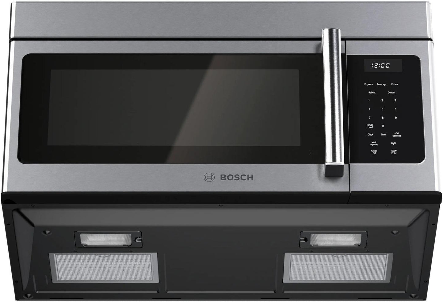 BOSCH HMV3054U 300 Series Over-the-range Microwave 30"" Left Sideopening Door, STAI...