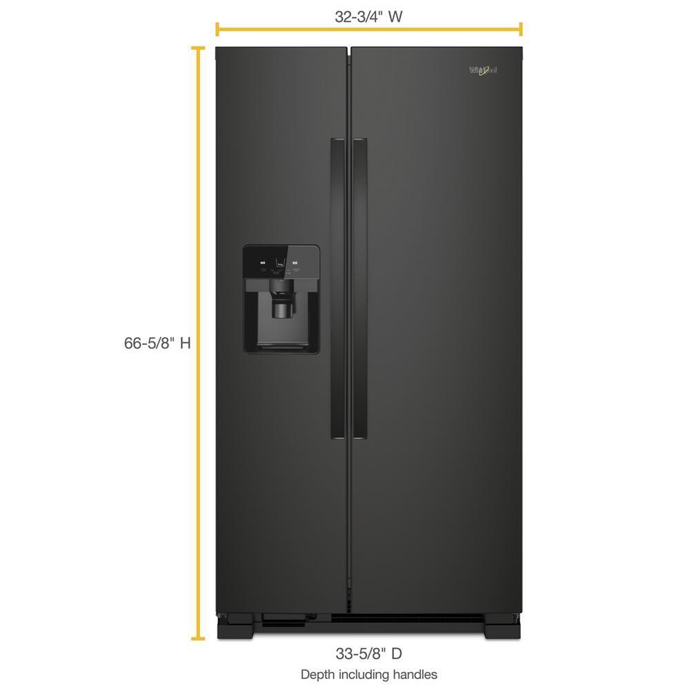 WHIRLPOOL WRS331SDHB Whirlpool 33-inch Wide Side-by-side Refrigerator - 21 Cu. Ft. - ...