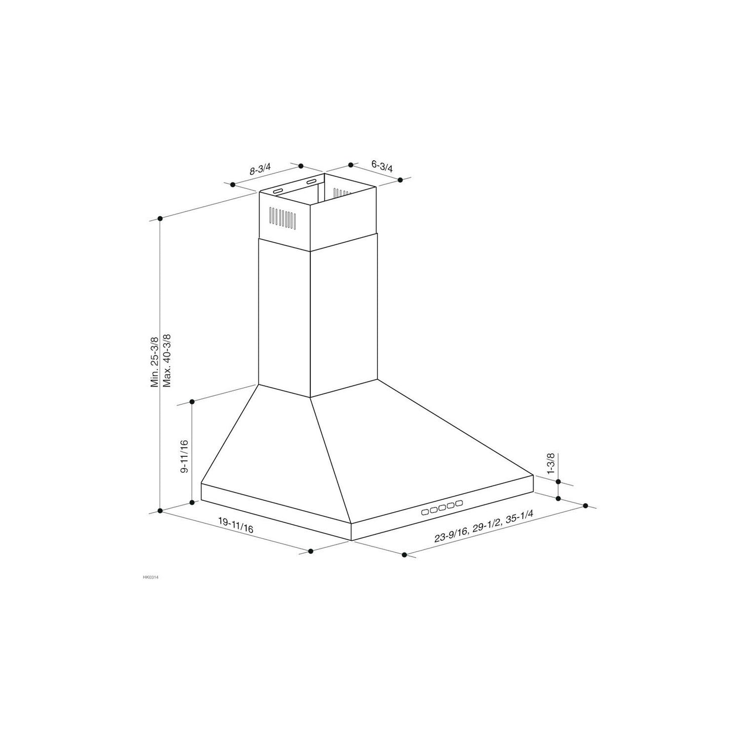 BROAN BWP1364SS Broan 36-inch Convertible Wall-mount Pyramidal Chimney Range HOO...