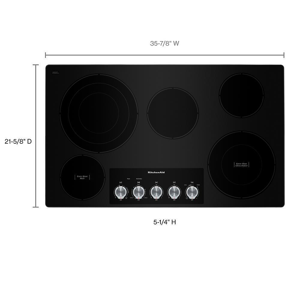 KITCHENAID KCES556HSS 36"" Electric Cooktop With 5 Elements and Knob Controls - Stainless ...