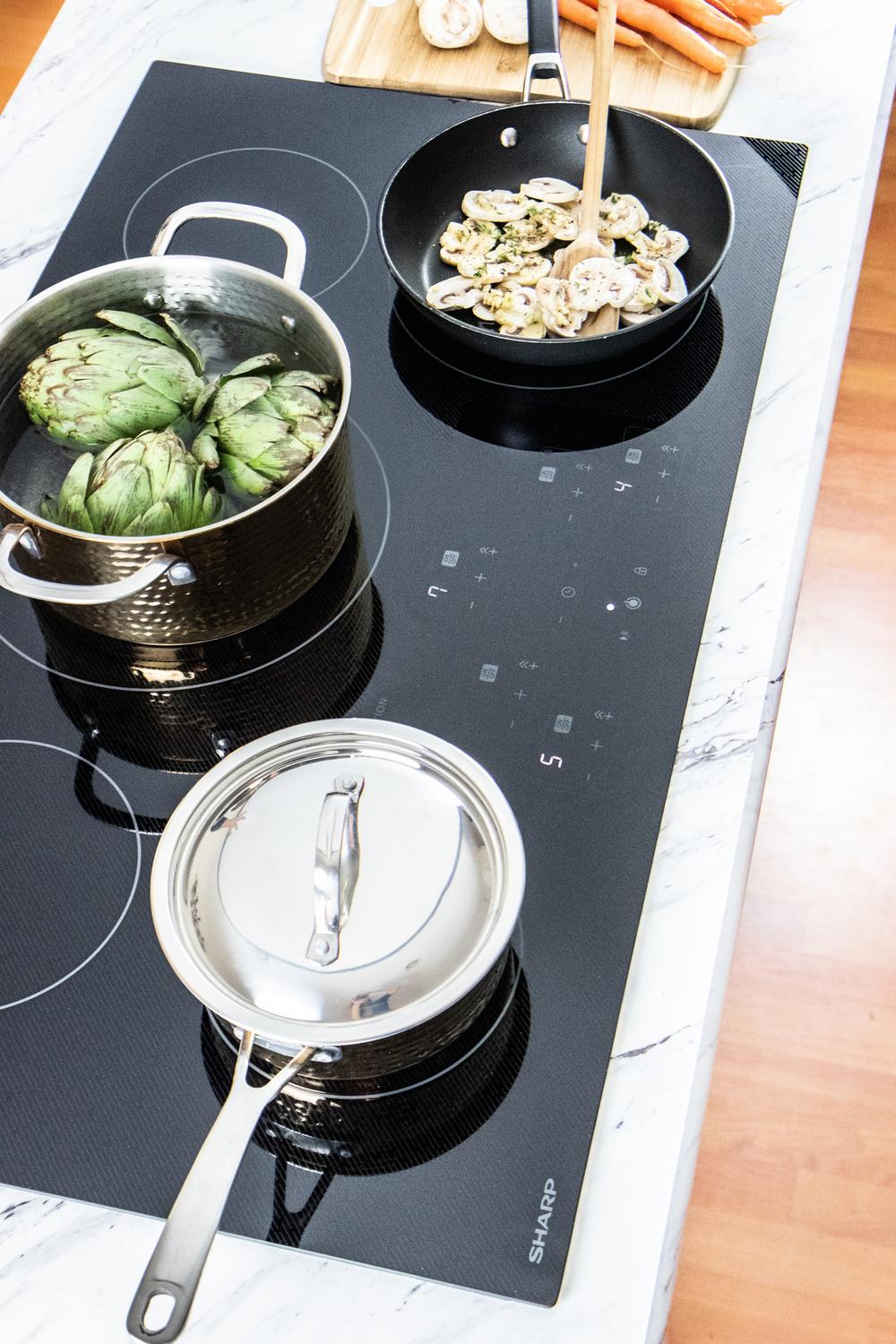 SHARP SDH3652DB 36"" Width Induction Cooktop, European Black Mirror Finish Made WITH...