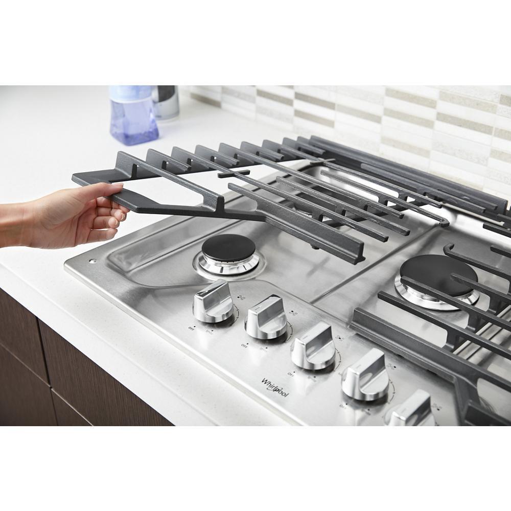 WHIRLPOOL WCG97US6HS Whirlpool 36-inch Gas Cooktop With Griddle - Stainless Steel