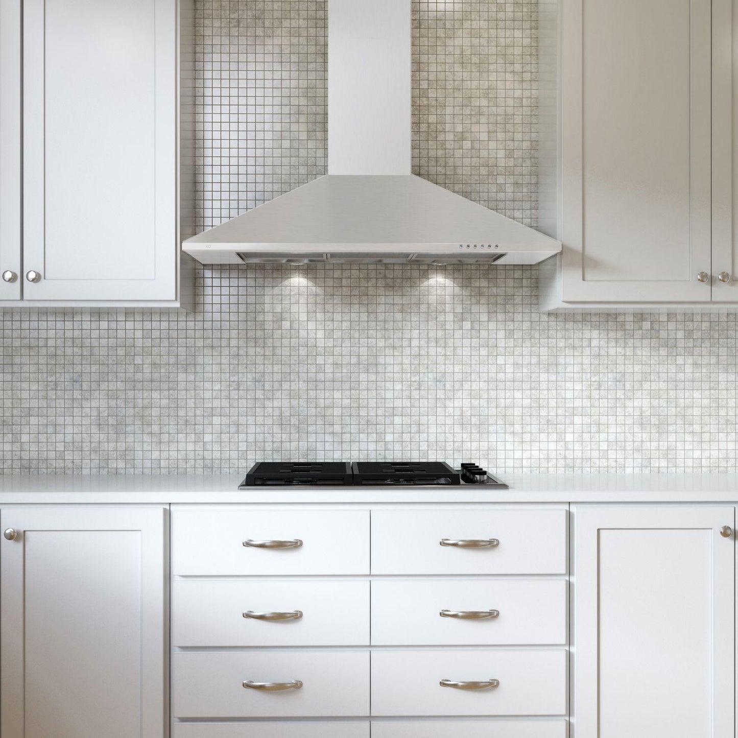 XO APPLIANCE XOB36WC 36"" 600/395 Cfm Italian Made Wall Mount Chimney Range Hood White