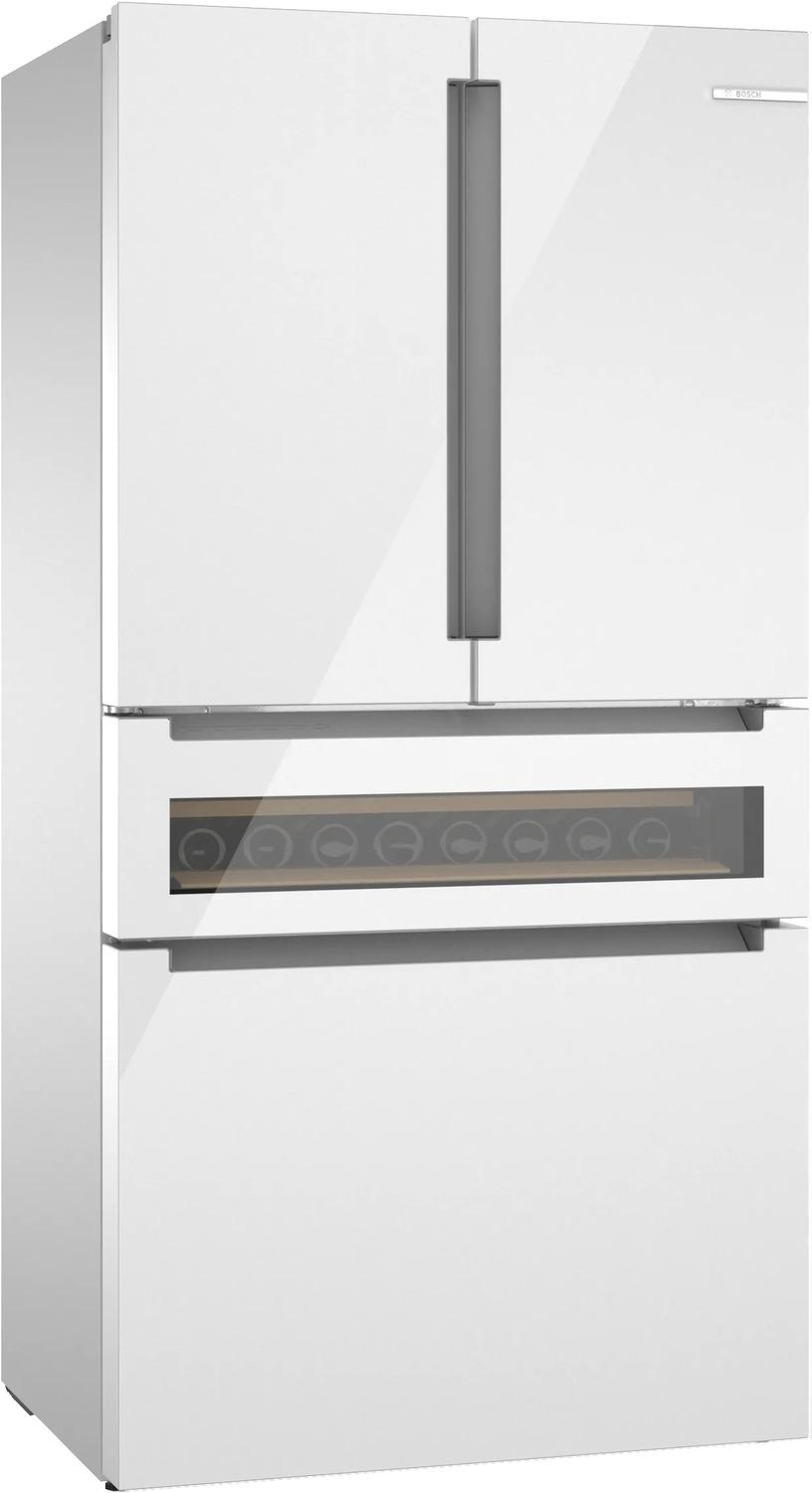 BOSCH B36CL81ENW 800 Series French Door Bottom Mount Refrigerator, Glass Door 36"" White