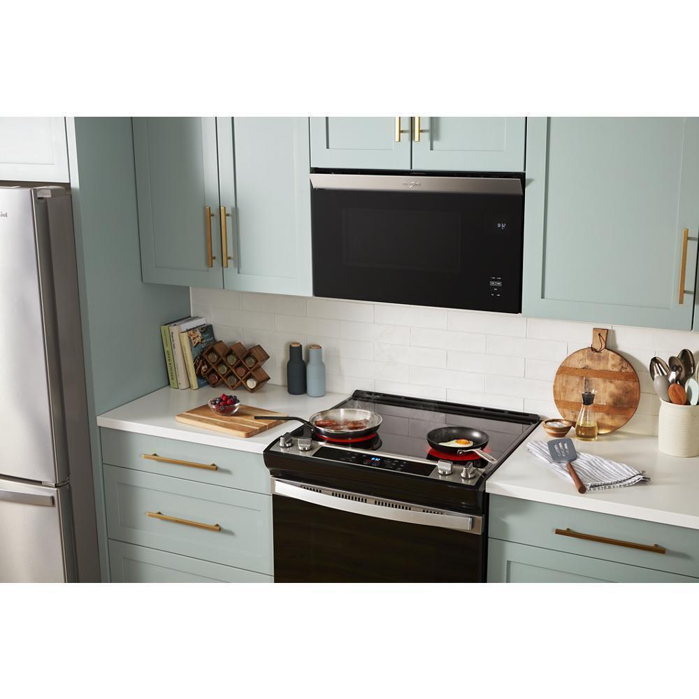 WHIRLPOOL WMMF5930PB 1.1 Cu. Ft. Flush Mount Microwave With Turntable-free Design