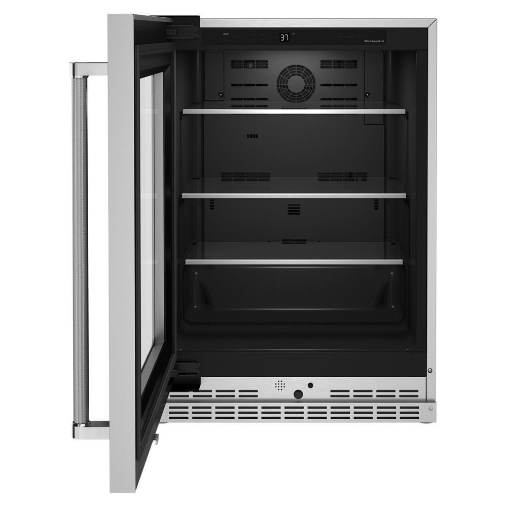 KITCHENAID KURL314KSS 24"" Undercounter Refrigerator With Glass Door and Shelves With META...