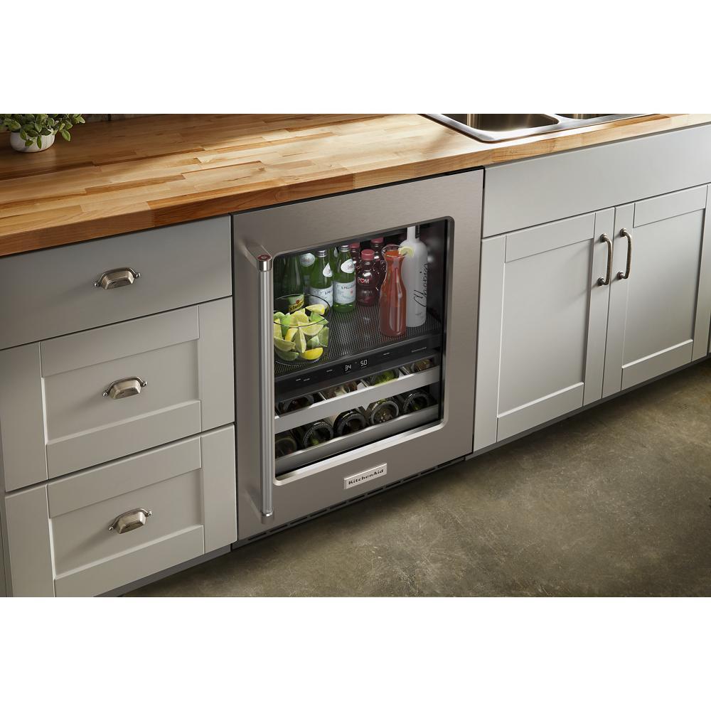 KITCHENAID KUBR314KSS 24"" Beverage Center With Glass Door and Metal-front Racks - STAINLE...