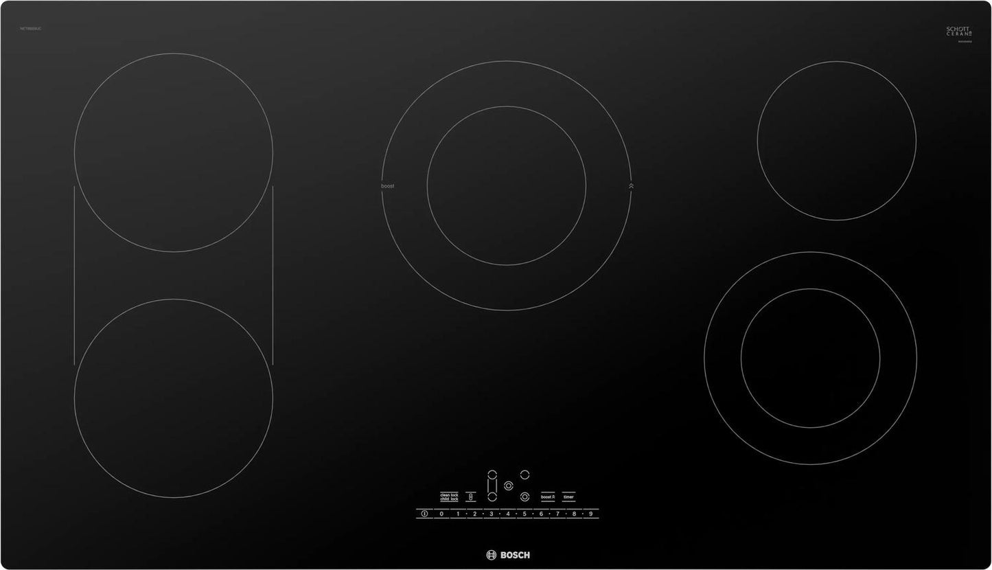 BOSCH NET8669UC 800 Series Electric Cooktop 36'' Black, Surface Mount Without FRAME...