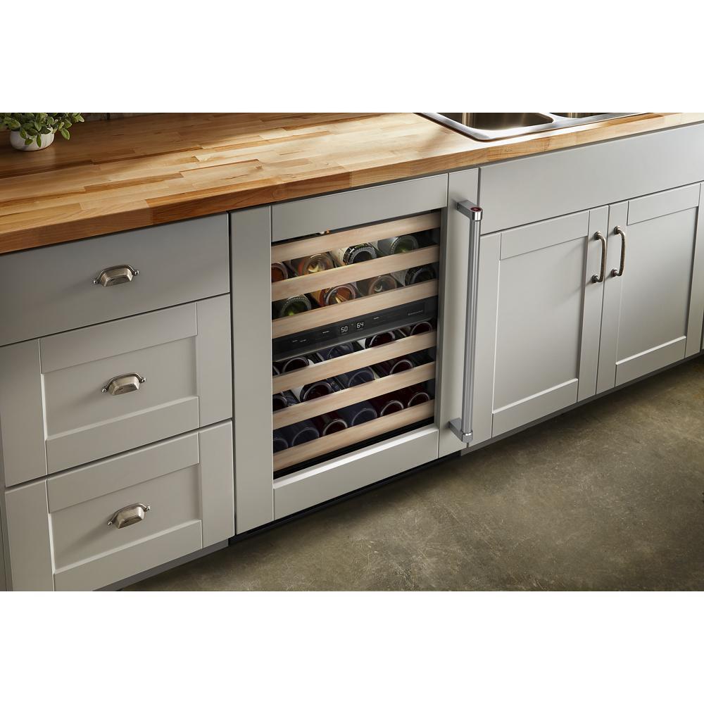 KITCHENAID KUWL214KPA 24"" Panel-ready Undercounter Wine Cellar With Wood-front Racks - PA...