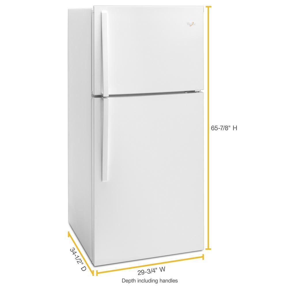 WHIRLPOOL WRT519SZDW White Whirlpool 30"" Wide Top-freezer Refrigerator With LED INTER...