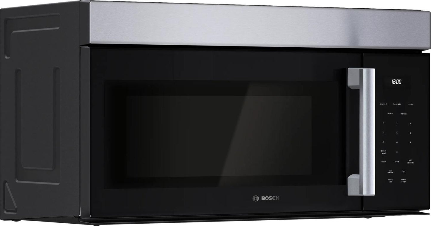 BOSCH HMV1055U 100 Series Over-the-range Microwave 30"" Left Sideopening Door, STAI...