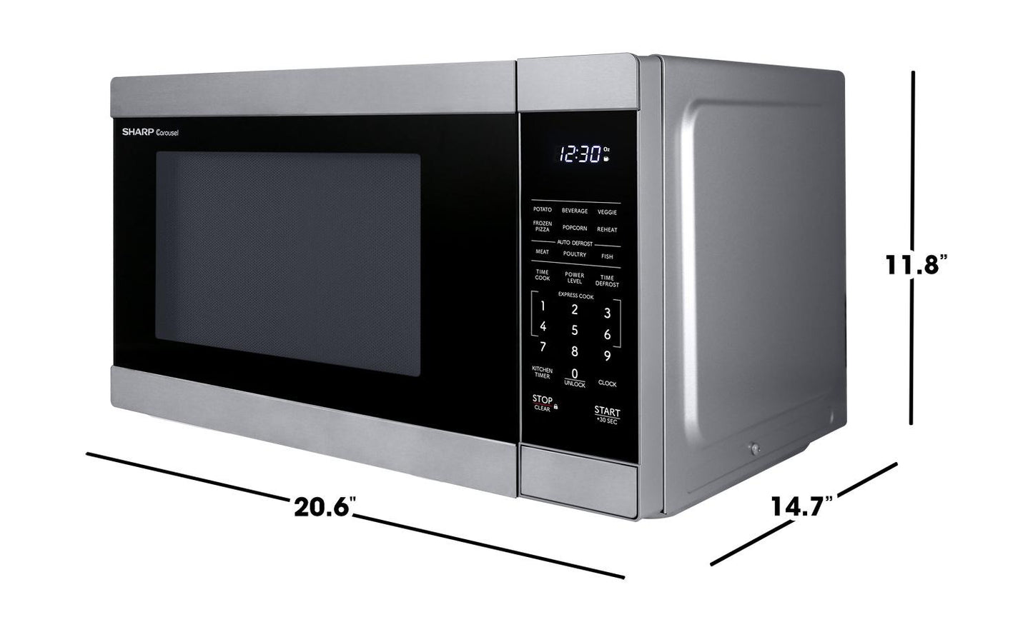 SHARP SMC1162KS Sharp 1.1 Cu. Ft. 1000w Stainless Steel Countertop Microwave Oven