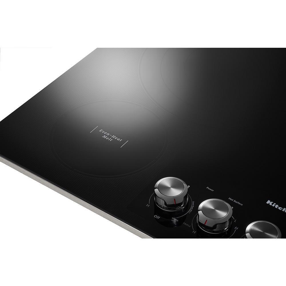 KITCHENAID KCES556HSS 36"" Electric Cooktop With 5 Elements and Knob Controls - Stainless ...