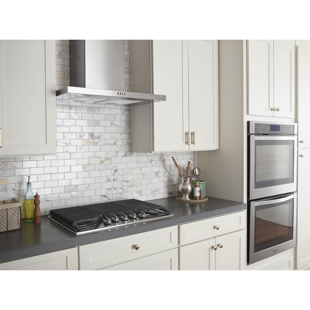 WHIRLPOOL WVW57UC6FS Whirlpool 36"" Stainless Steel Wall Mount Flat Range Hood