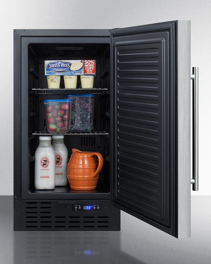 SUMMIT FF1843BSS 18"" Wide Built-in Undercounter All-refrigerator With A Stainless ST...
