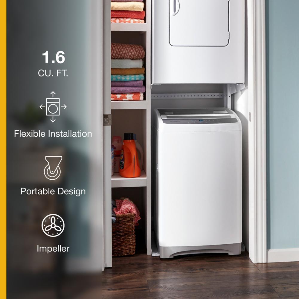 WHIRLPOOL WTW2000HW 1.6 Cu. Ft. Compact Top Load Washer With Flexible Installation