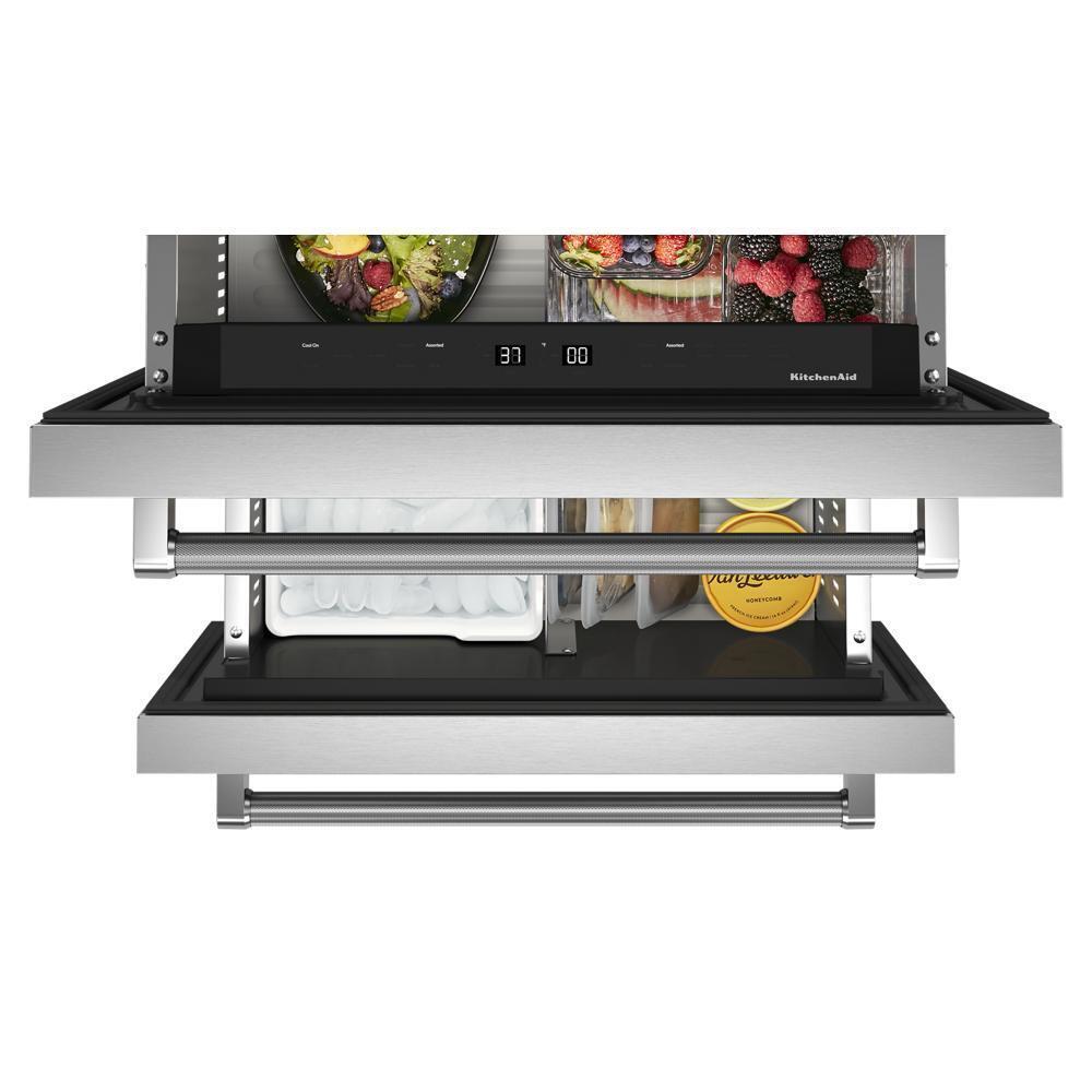 KITCHENAID KUDF204KSB 24"" Stainless Steel Undercounter Double-drawer Refrigerator/freezer
