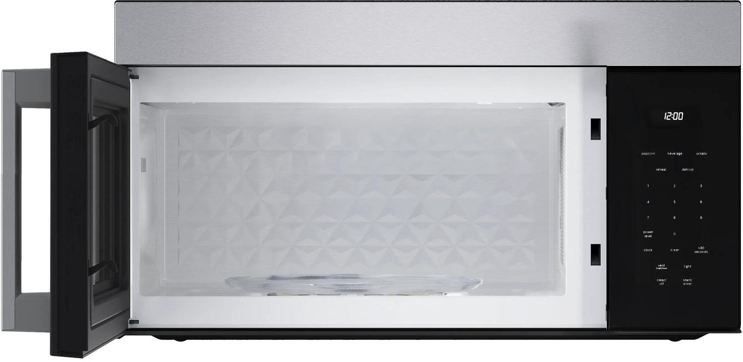 BOSCH HMV1055U 100 Series Over-the-range Microwave 30"" Left Sideopening Door, STAI...
