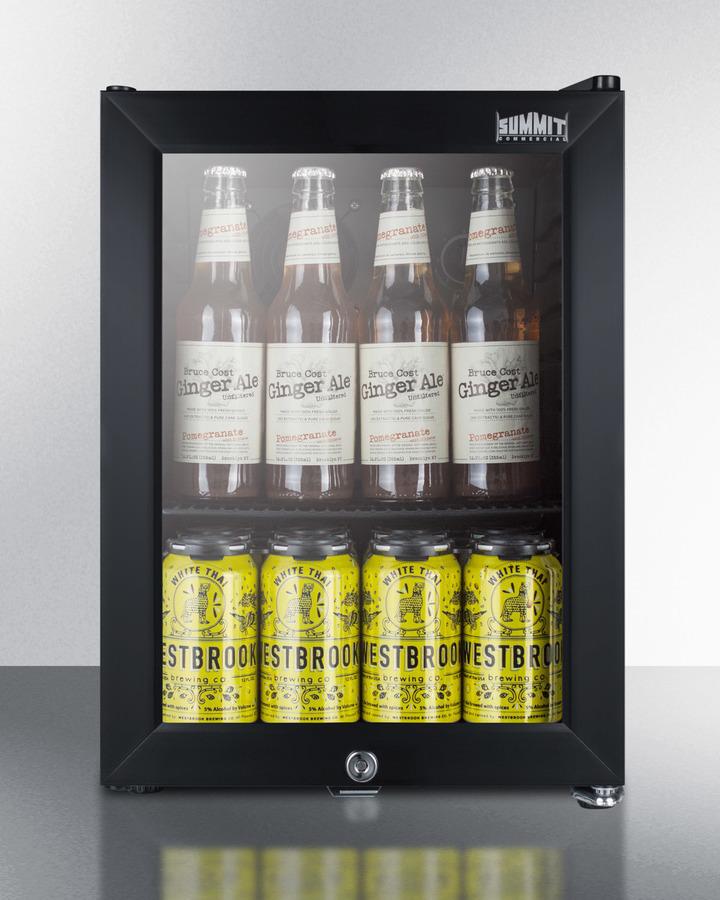 SUMMIT SCR114L Compact Commercial Beverage Center With Glass Door, Lock, and BLACK...