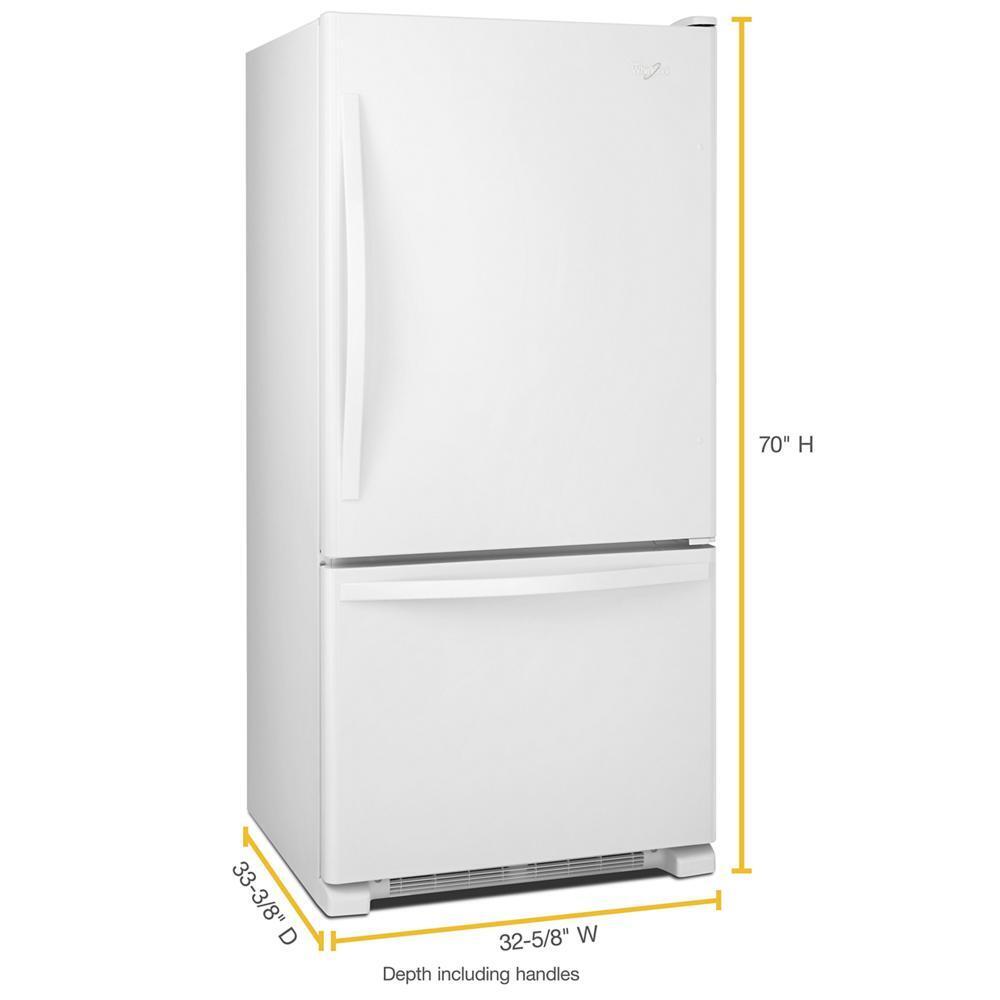WHIRLPOOL WRB322DMBW White-on-white Whirlpool 22 Cu. Ft. Bottom-freezer Refrigerator ...