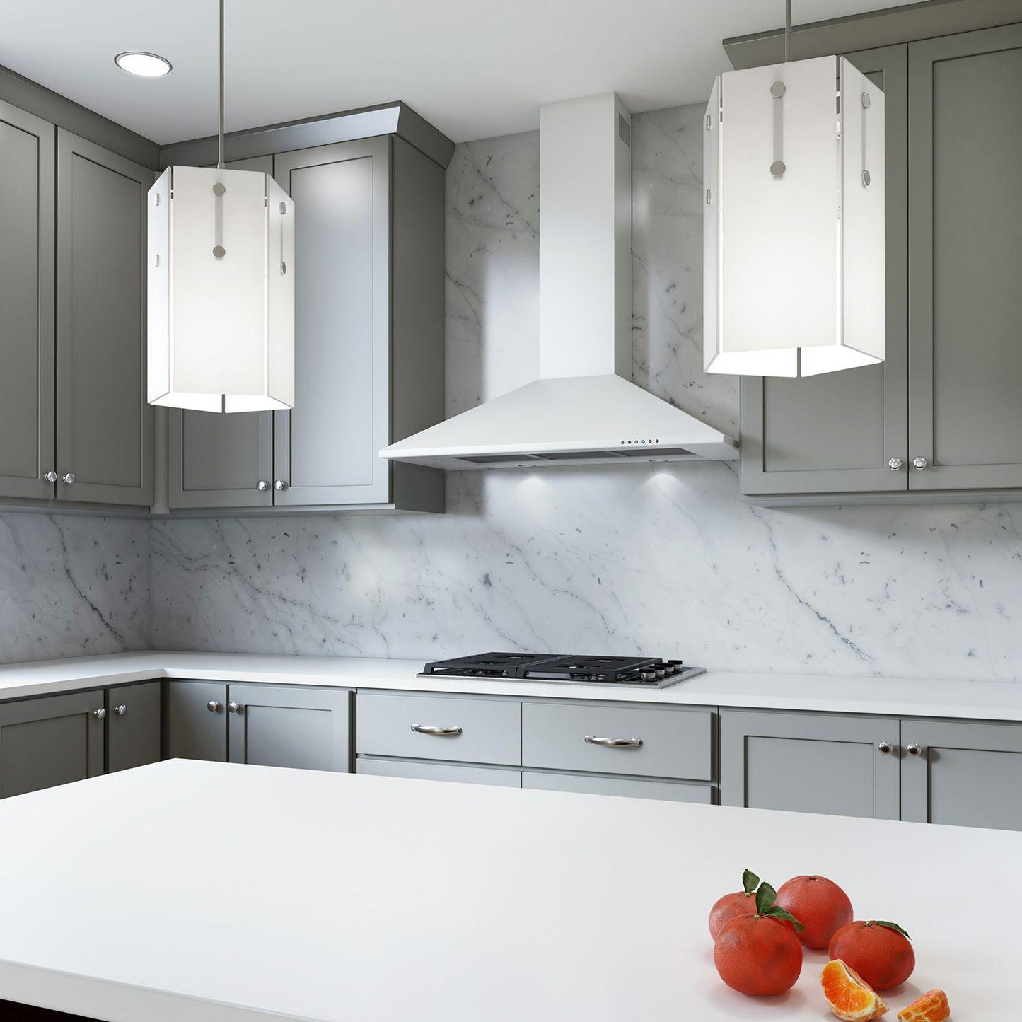 XO APPLIANCE XOB36WC 36"" 600/395 Cfm Italian Made Wall Mount Chimney Range Hood White