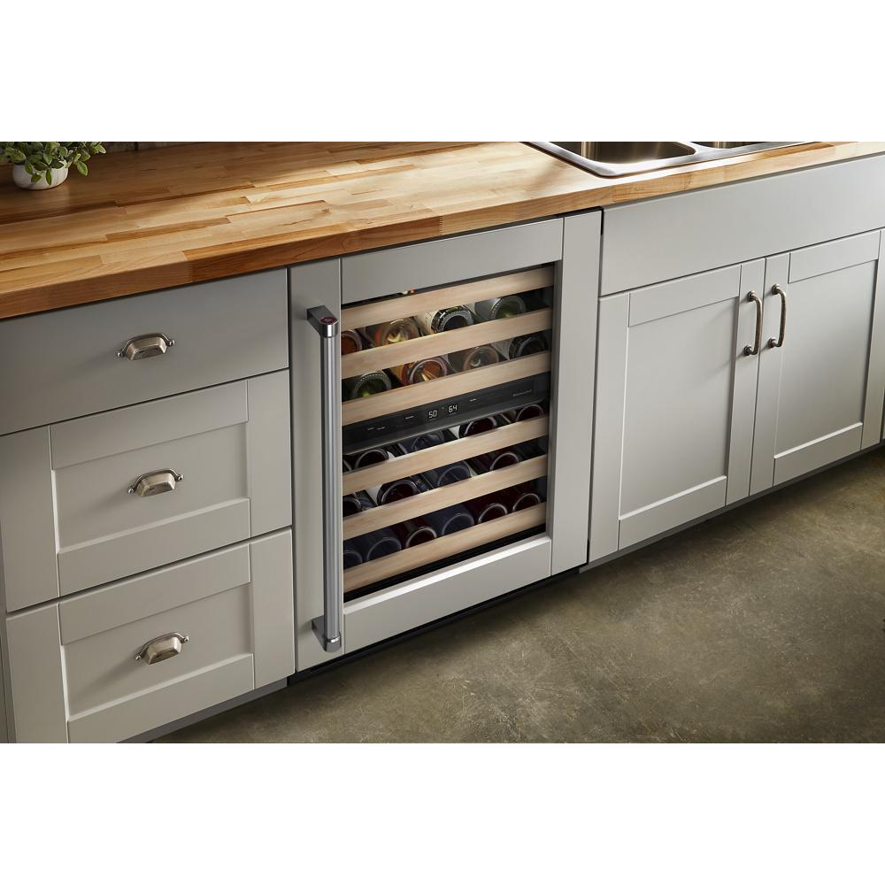KITCHENAID KUWR214KPA 24"" Panel-ready Undercounter Wine Cellar With Wood-front Racks - PA...