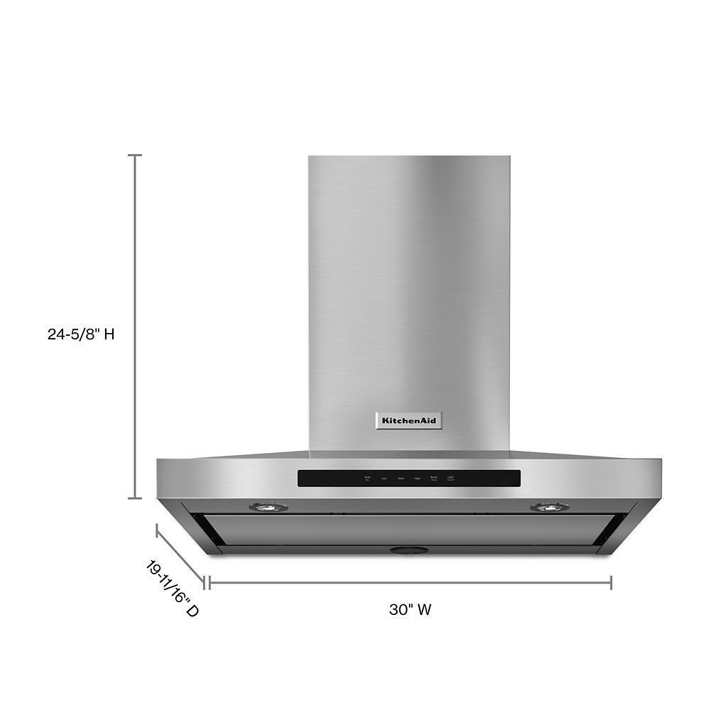 KITCHENAID KVWB600DSS Stainless Steel Kitchenaid 30'' Wall-mount, 3-speed Canopy Hood
