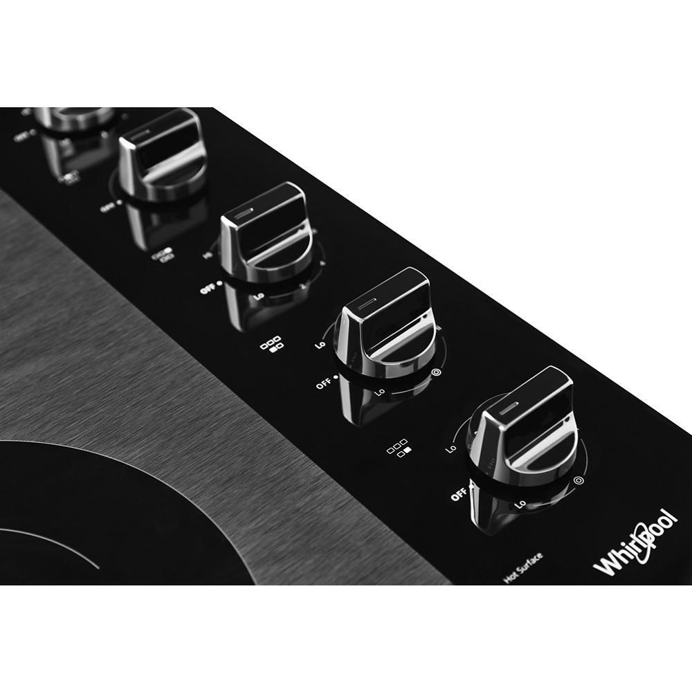 WHIRLPOOL WCE77US0HB 30-inch Electric Ceramic Glass Cooktop With Two Dual Radiant Elements