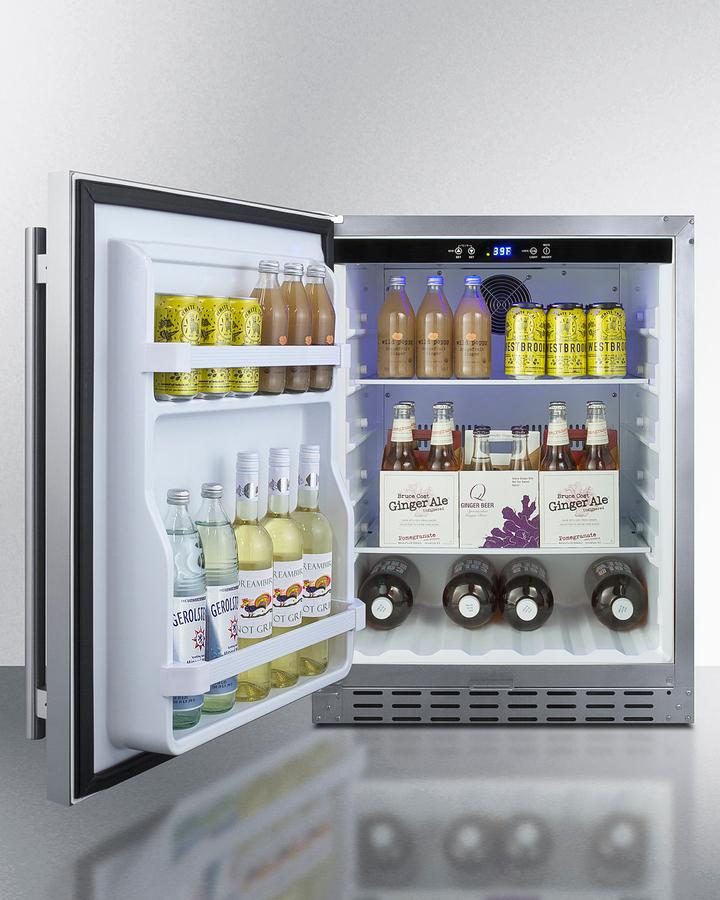 SUMMIT AL55OSCSSLHD Summit 24"" Built-in Outdoor Refrigerator, Ada Compliant