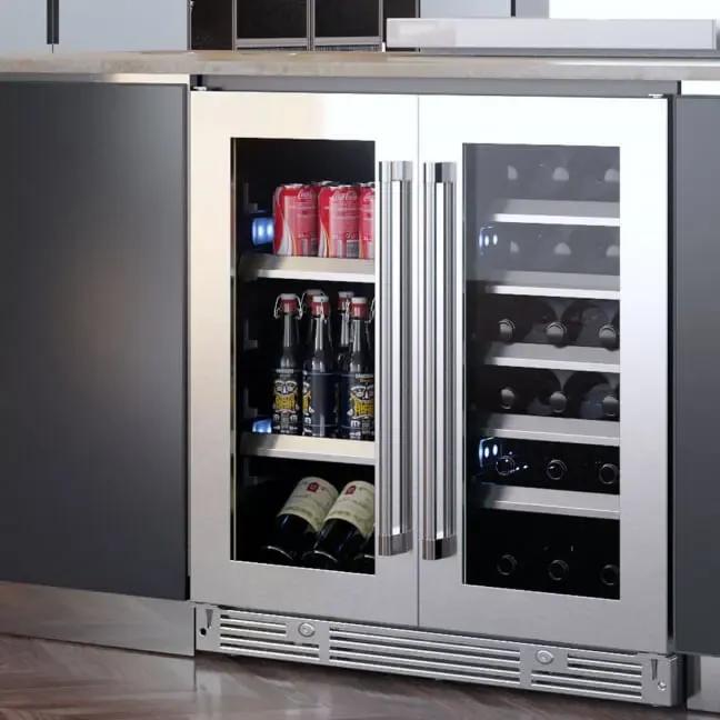 XO APPLIANCE XOU24BWDDGS XO Appliance 24in Beverage/wine Double Door Ss Glass
