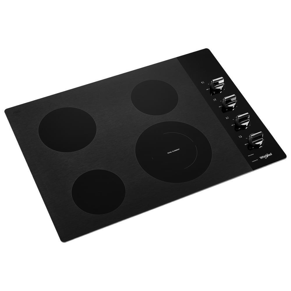 WHIRLPOOL WCE55US0HB 30-inch Electric Ceramic Glass Cooktop With Dual Radiant Element