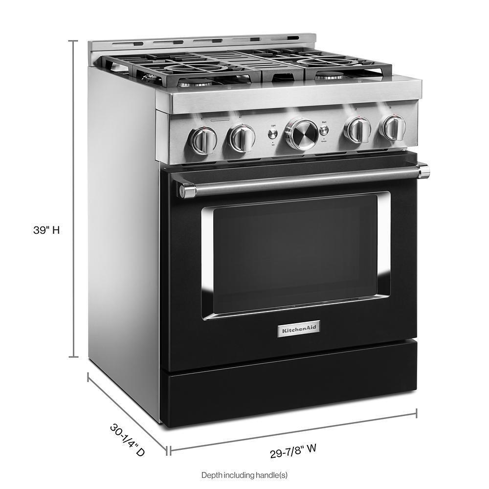 KITCHENAID KFGC500JBK Kitchenaid 30'' Smart Commercial-style Gas Range With 4 Burners ...