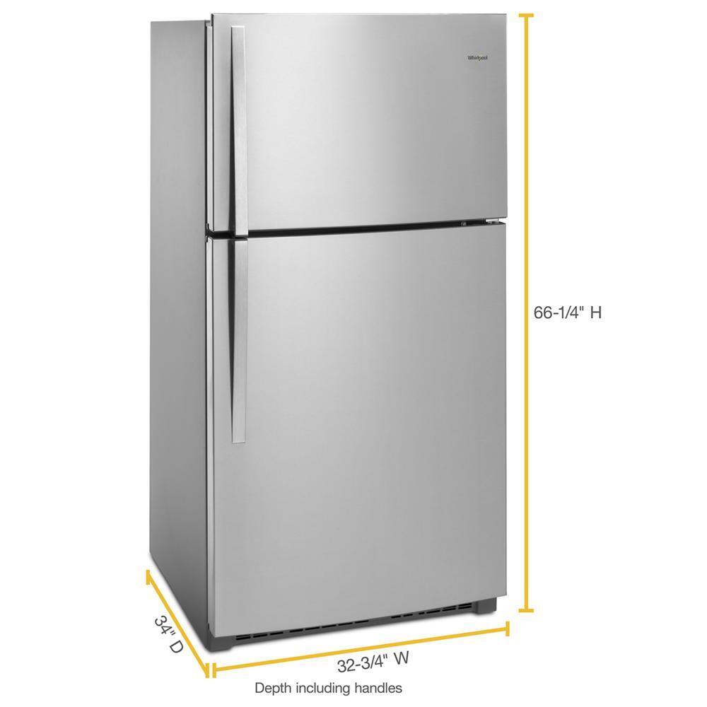 WHIRLPOOL WRT511SZDM Monochromatic Stainless Steel Whirlpool 33"" Wide Top-freezer REF...