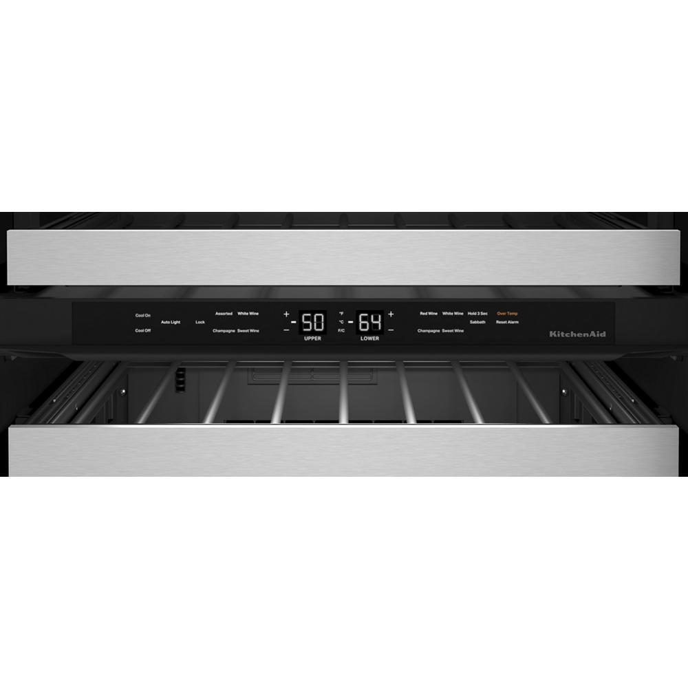 KITCHENAID KUWR314KBS 24"" Undercounter Wine Cellar With Glass Door and Metal-front Racks ...