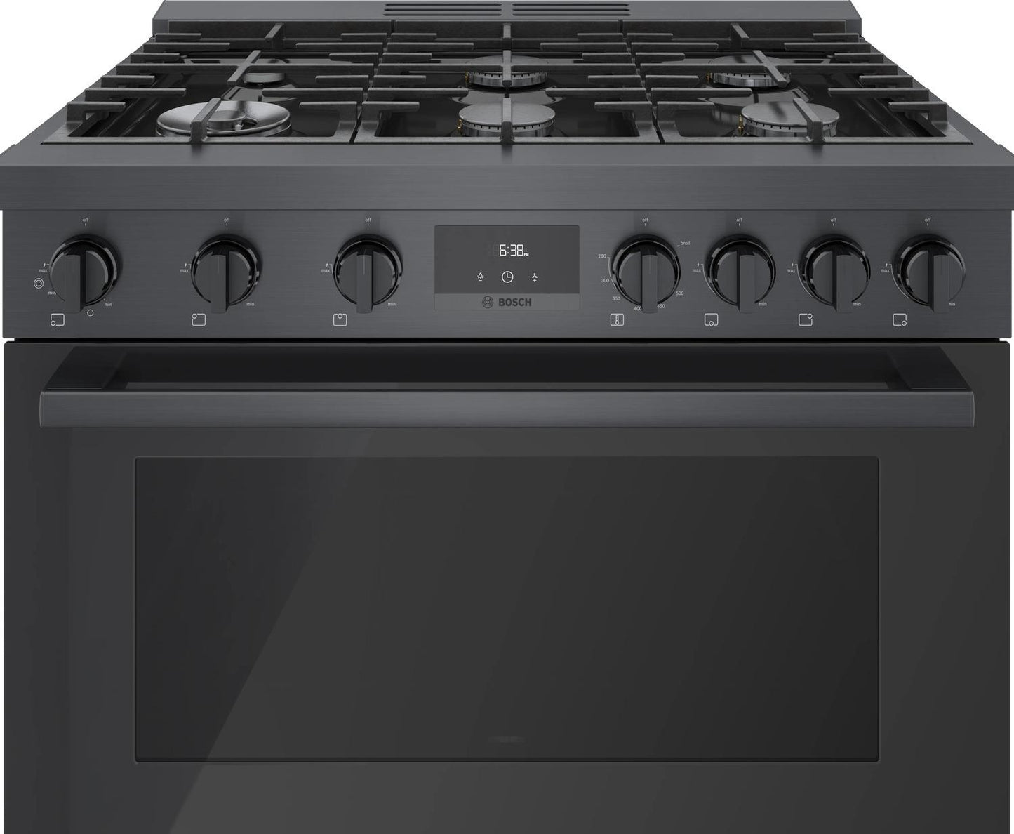 BOSCH HGS8645UC 800 Series Gas Freestanding Range 36'' Black Stainless Steel Hgs8645uc