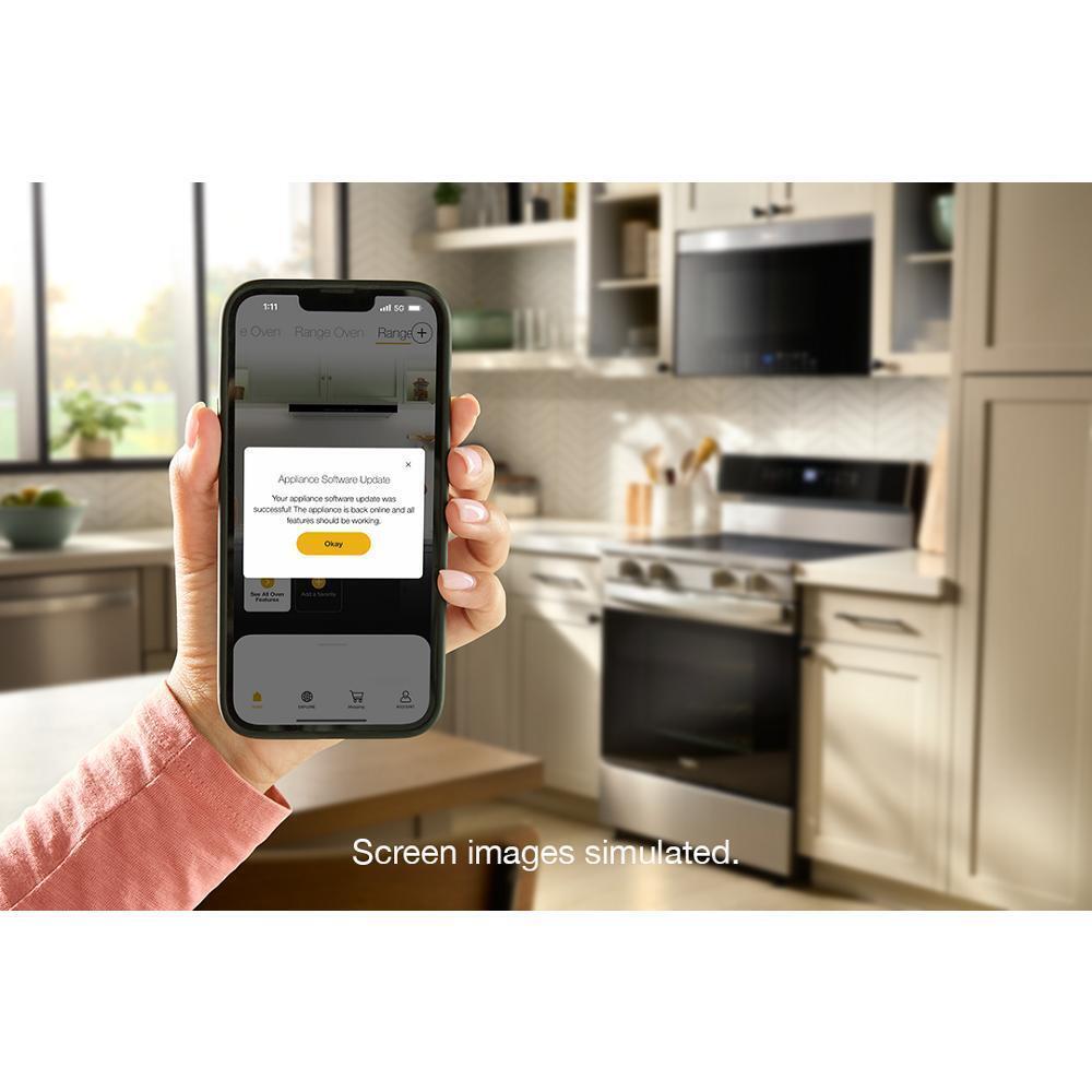 WHIRLPOOL WFES7530RW 30-inch Smart Electric Range With Air Cooking Technology, WIPECLEAN...