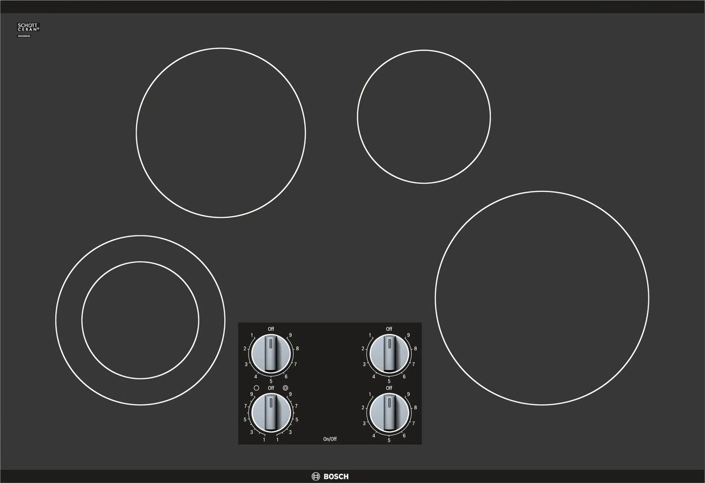 BOSCH NEM5066UC Bosch 30"" Electric Cooktop 500 Series - Black Frameless