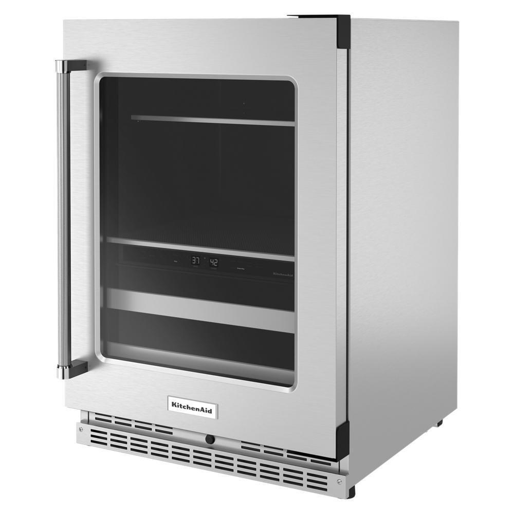 KITCHENAID KUBR314KSS 24"" Beverage Center With Glass Door and Metal-front Racks - STAINLE...