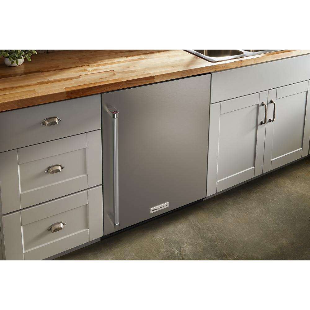 KITCHENAID KURR114KSB 24"" Undercounter Refrigerator With Stainless Steel Door - Black CAB...