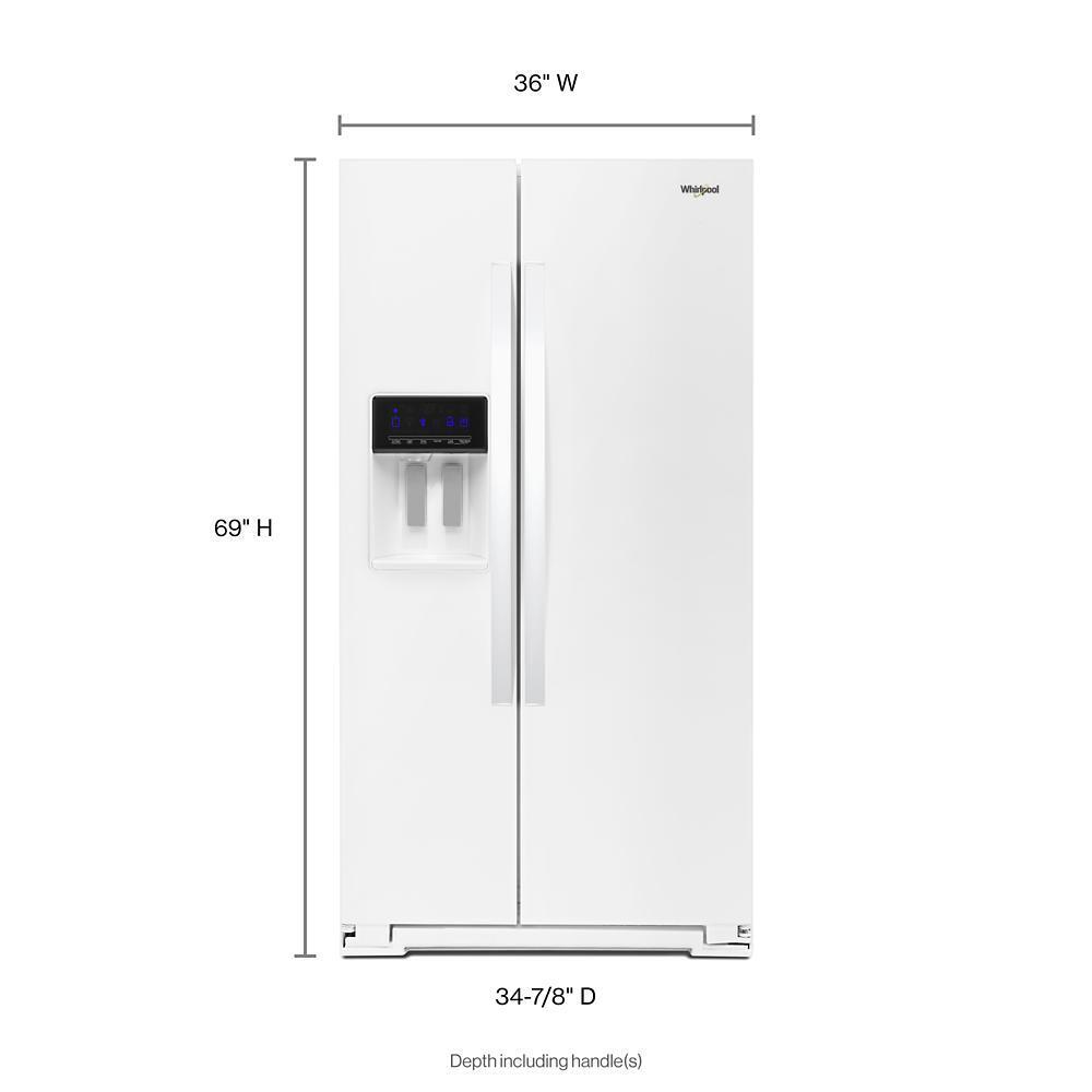 WHIRLPOOL WRS588FIHW Whirlpool 36-inch Wide Side-by-side Refrigerator - 28 Cu. Ft. - ...