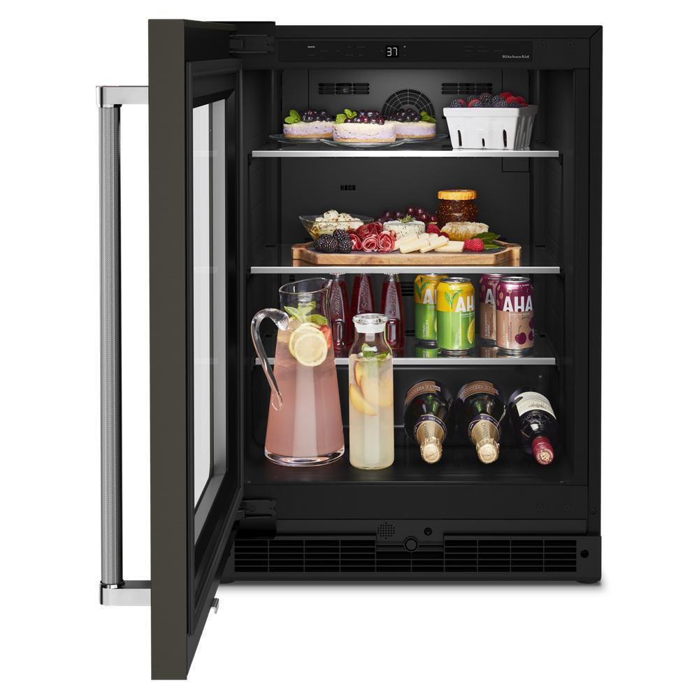 KITCHENAID KURL314KBS 24"" Undercounter Refrigerator With Glass Door and Shelves With META...
