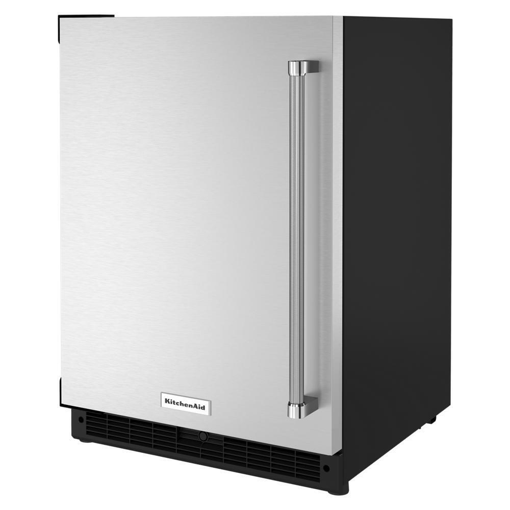 KITCHENAID KURL114KSB 24"" Undercounter Refrigerator With Stainless Steel Door - Black CAB...