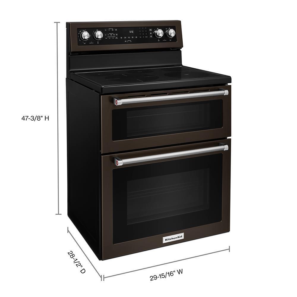 KITCHENAID KFED500EBS Kitchenaid 30-inch 5 Burner Electric Double Oven Convection RANG...